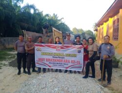 Personil Polsek Tambusai Giat Baksos Rumah Ibadah Masjid dan Gereja, Peringati HUT Bhayangkara Ke 78