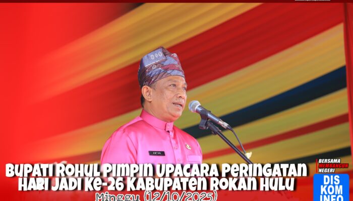 Semangat Kebersamaan Dalam Upacara Peringatan Hari Jadi Kabupaten Rokan Hulu Ke-26, Meskipun Langit Mendung dan Rintik Hujan Turun