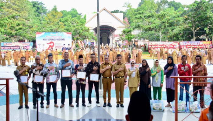 Bupati Kampar Pimpin Apel Peringatan Hari Koperasi Nasional Ke-79 Tahun 2026